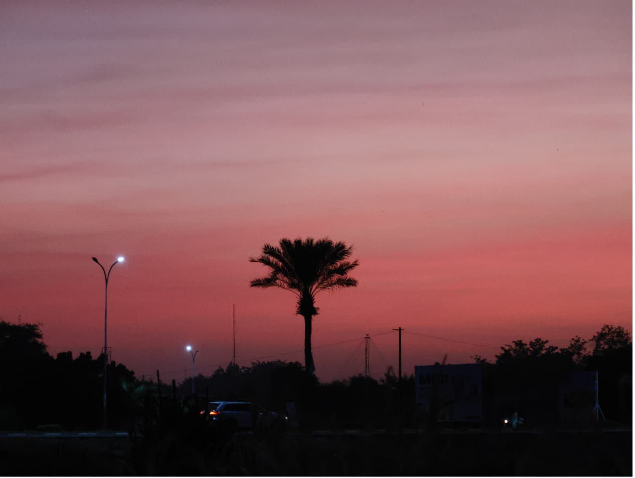 Sunset near N’Djamena embassy district.