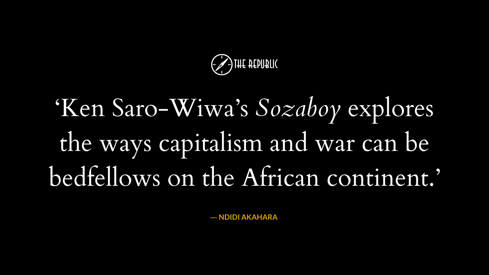 Ken Saro-Wiwa’s ‘Sozaboy’