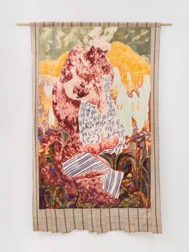 Comfort and Joy, 2022, Oil on sanyan| Painting size:180cm x 130cm|Total size:200cm x 143cm