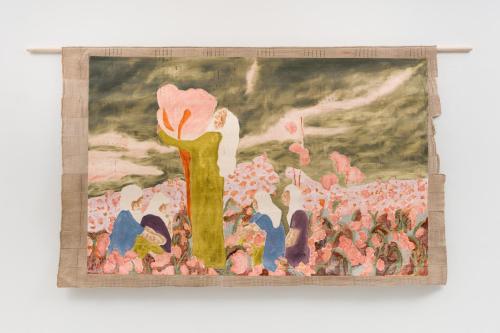 Quorum, 2022, Oil on Sanyan | Painting size:120cm x 185cm|Total size:131cm x 203cm
