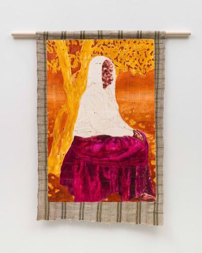 Red Velvet, 2022, Oil on Sanyan | Painting size:92cm x 62cm|Total size:106cm x 75cm